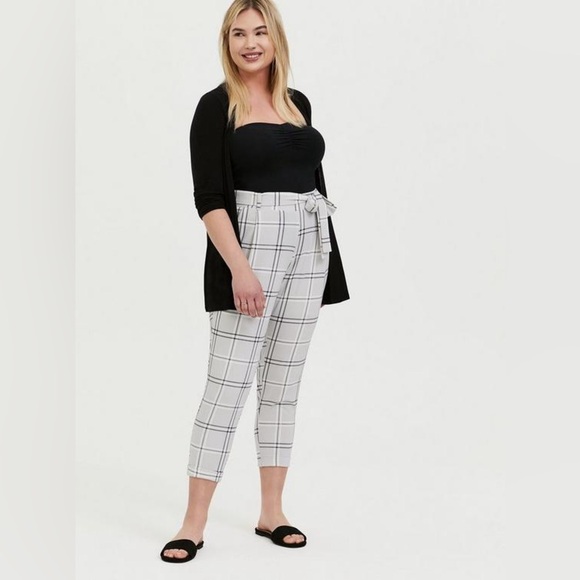 Torrid Light Grey Pull-On Taper Stretch Crepe High-Rise Tie-Front Pant Size 3x - Picture 14 of 14